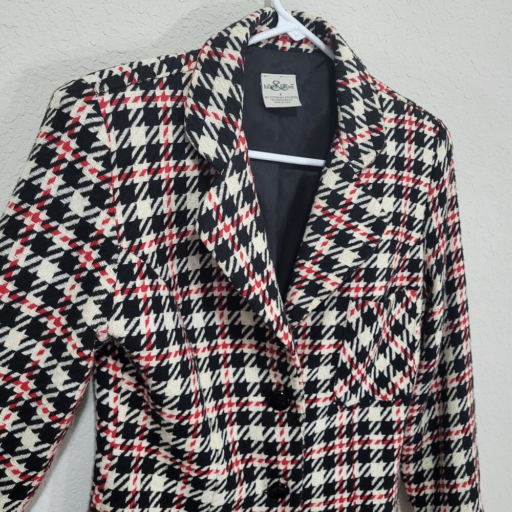 Hillard and Hanson Blazer Womens 6 Plaid Fitted Made in USA Casual Office Short - Picture 8 of 11